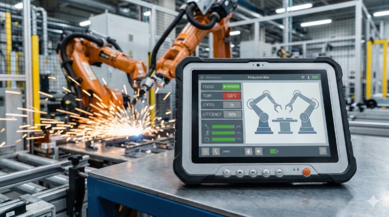 Tablety przemysłowe z Windows w nowoczesnym zakładzie – dlaczego system Microsoft to standard w branży?